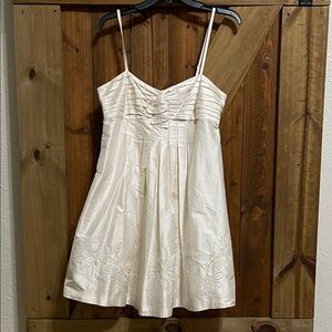 BCBGMaxAzria Cream Satin Dress